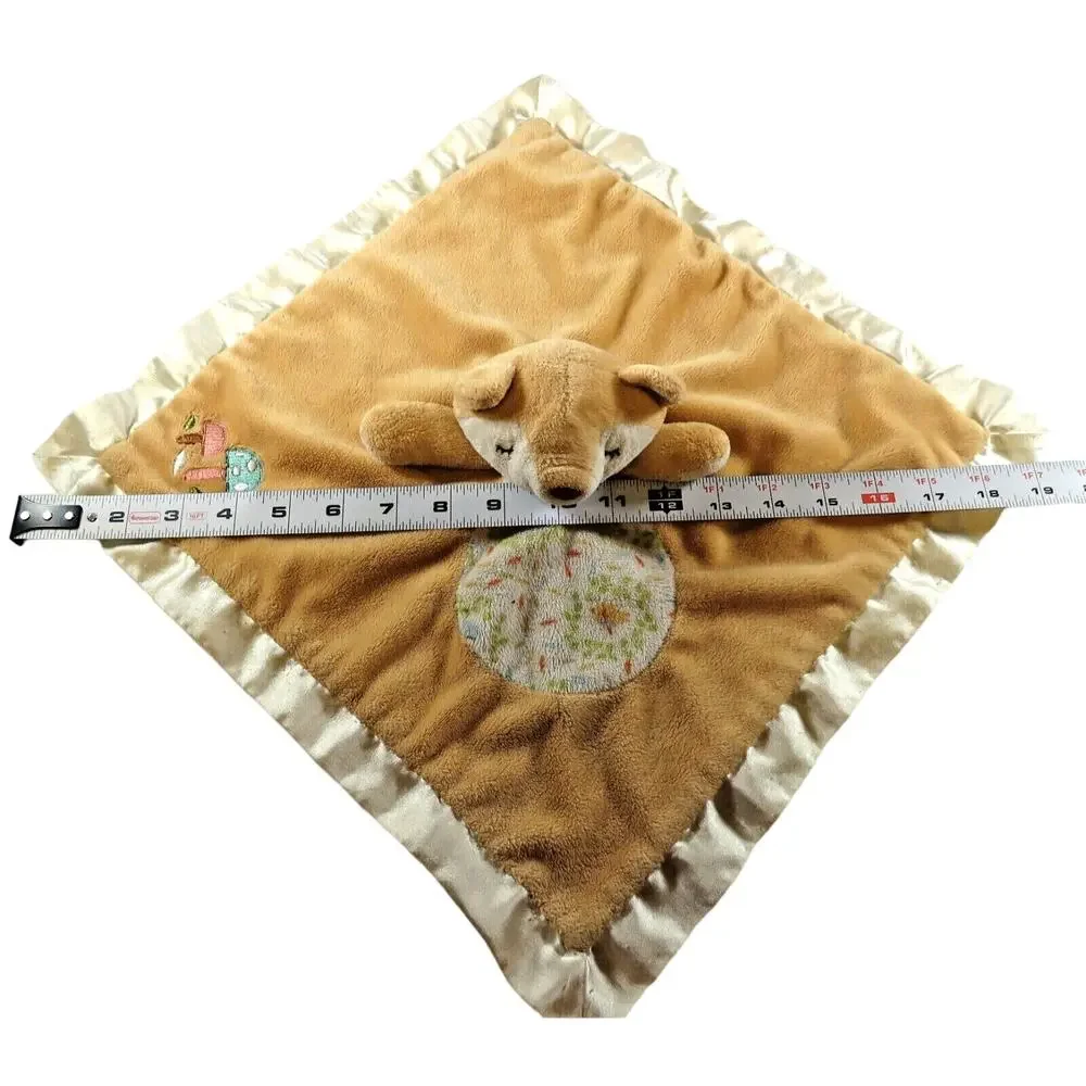 Douglas Baby Fox Lovey Security Blanket Woodland Mushrooms Satin Trim Blankie